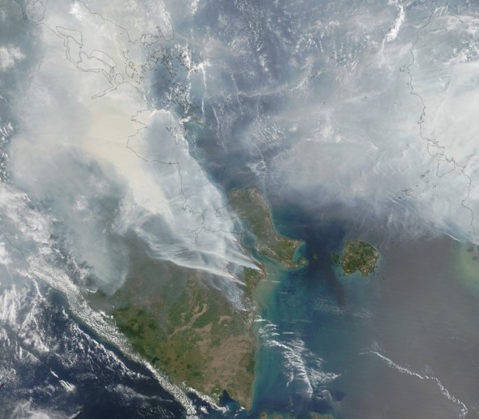 NASA coverage of Sumatra's smokey haze